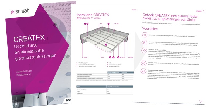 CREATEX brochure van Siniat in een waaier