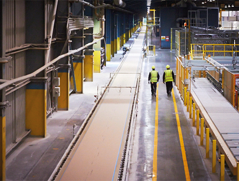 Siniat usine de production de plaques de plâtre Bristol UK