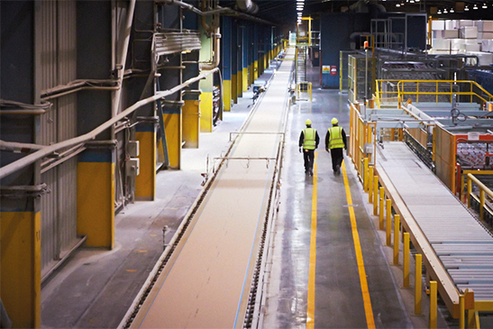 Siniat usine de production de plaques de plâtre Bristol UK
